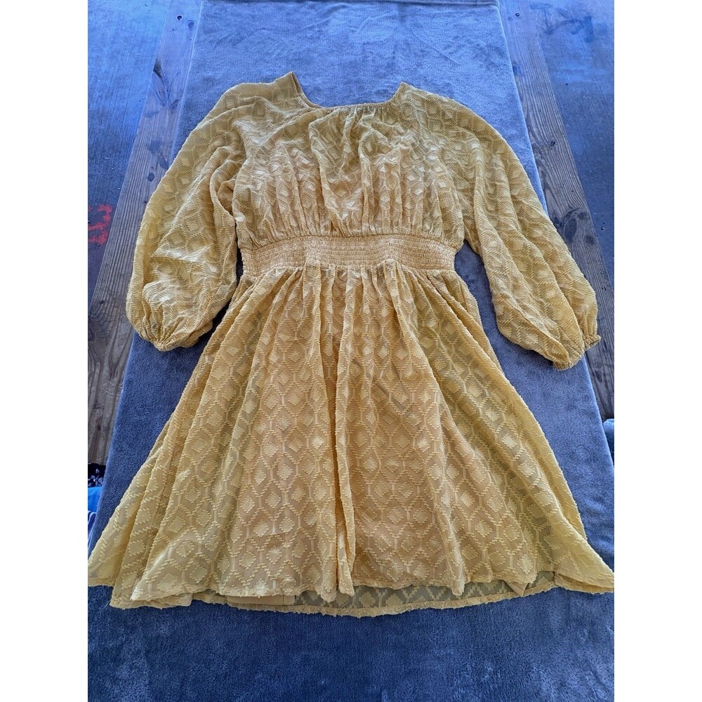 Tommy Hilfiger 😁Dress Summer Spring Sz.8 Chiffon Mustard Yellow Lightweight